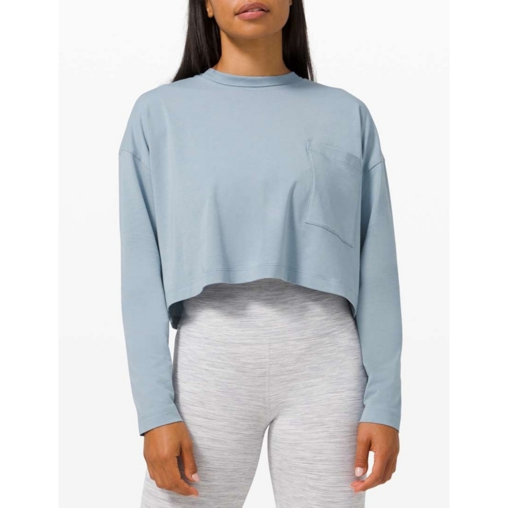 Lululemon | Check the Box Long Sleeve in Chambray Estimated Size Large